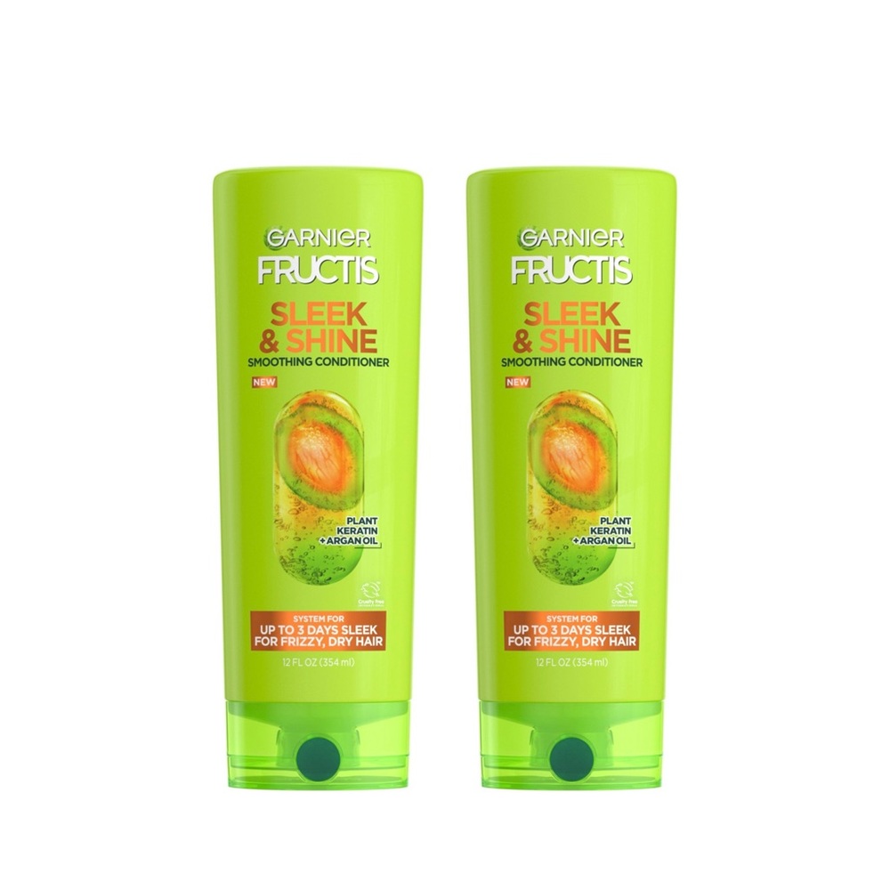 Garnier Fructis Sleek & Shine Conditioner 12oz – Lot of 2 – Frizz Control